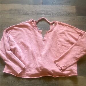 Aerie open knot back French terry crop sweatshirt